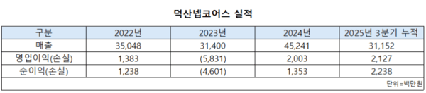 덕산넵코어스 실적. (자료=사업보고서)